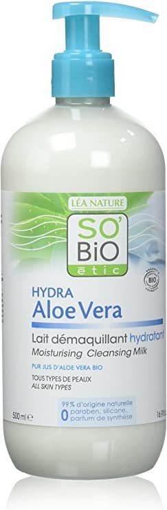 Lait dermo-démaquillant HYDRA ALOE VERA - Peaux sensibles et réactives - SO BIO ETIC